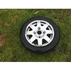 Microcar 8 spoke alloy wheel fitted with 145-70-13 tyre 